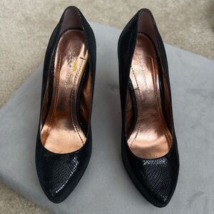 BCBG Black Snakeskin Pattern Heels
